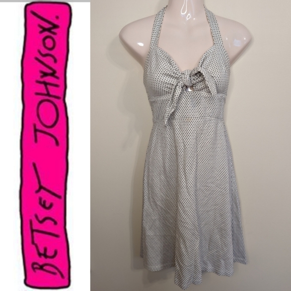 BETSEY JOHNSON retro dress white black small - Picture 1 of 13